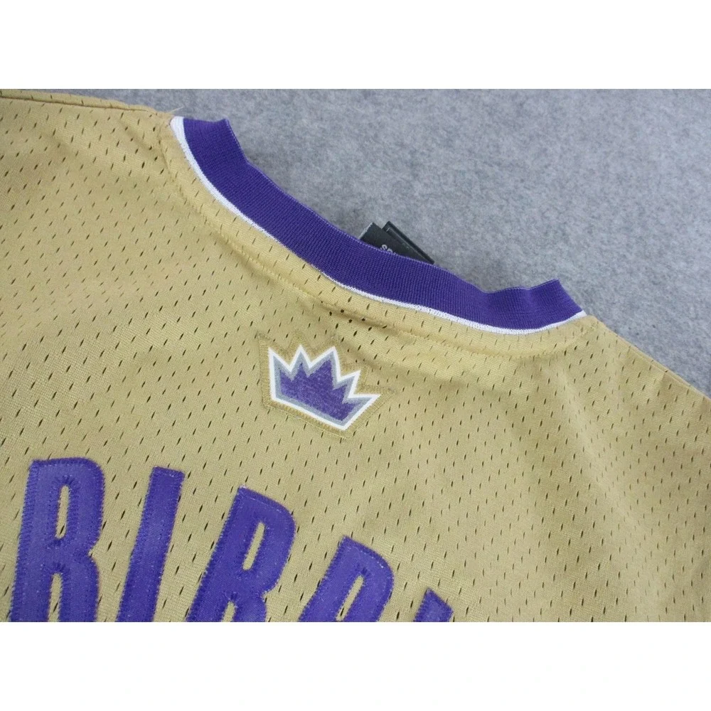 VINTAGE Mike Bibby Sacramento Kings Basketball Jersey Mens Large Gold Adidas NBA